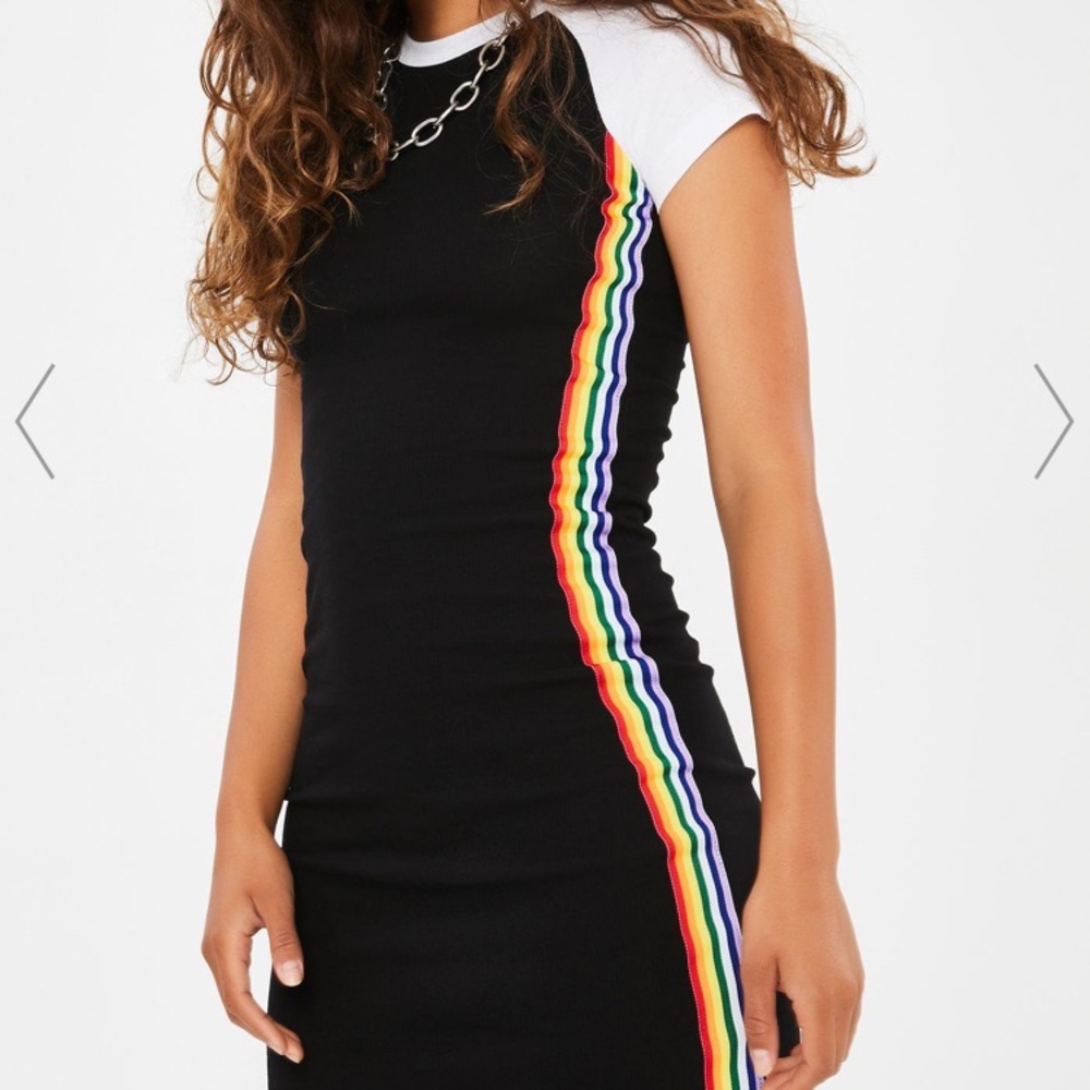 Rainbow Racing Stripe mini dress